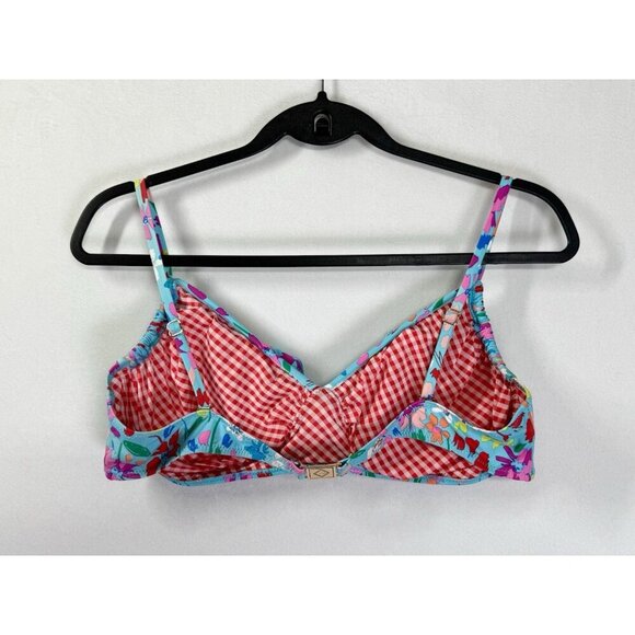 Vera Bradley Superbloom Printed Ruffled Bikini Top Women’s XL 16/18 Blue Floral - Picture 3 of 7